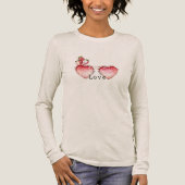 Red Strawberry Heart Colored Glasses Tri-Blend Shirt (Voorkant)