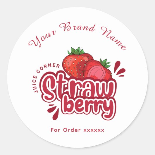 Red Strawberry juice cornor Logo Sticker (Voorkant)