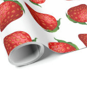 Red Strawberry Minimalist Pattern Wrapping Paper Cadeaupapier (Rol Hoek)