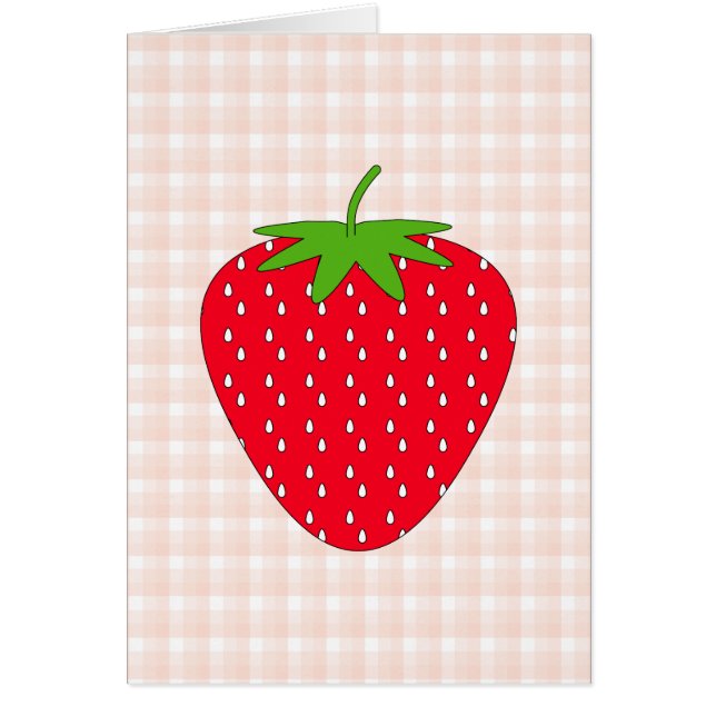 Red Strawberry op Gingham Check. (Voorkant)