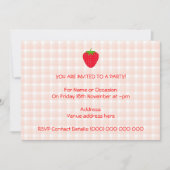 Red Strawberry op Gingham Check. Kaart (Voorkant)