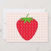 Red Strawberry op Gingham Check. Kaart (Achterkant)