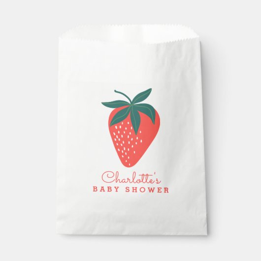 Red Strawberry Party of Shower Favor Bag Bedankzakje (Voorkant)
