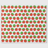 Red Strawberry Pattern Cadeaupapier (Vlak)