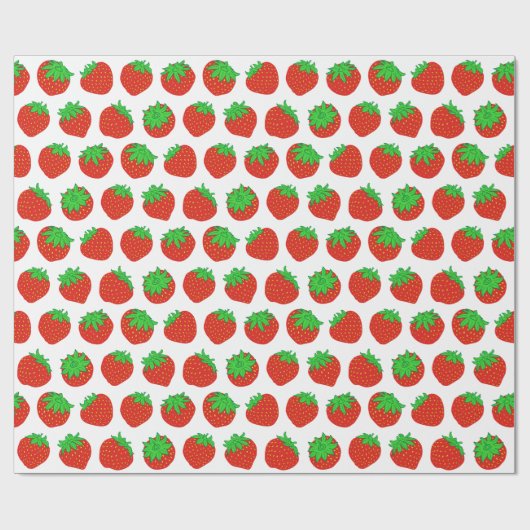 Red Strawberry Pattern Cadeaupapier (Vlak)