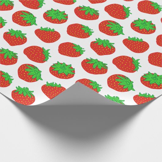 Red Strawberry Pattern Cadeaupapier (Hoek)