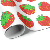 Red Strawberry Pattern Cadeaupapier (Rol Hoek)