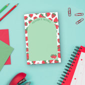 Red Strawberry Pattern Green Arch Naam toevoegen Post-it® Notes