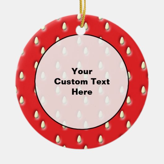 Red Strawberry Pattern. Keramisch Ornament (Voorkant)