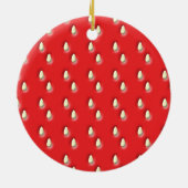Red Strawberry Pattern. Keramisch Ornament (Achterkant)