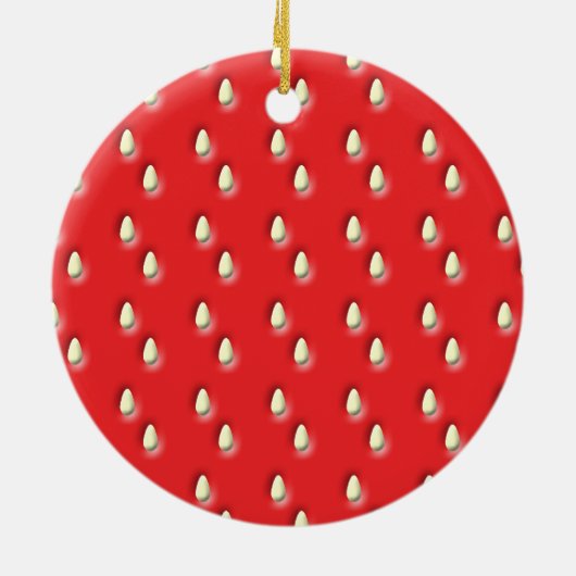 Red Strawberry Pattern. Keramisch Ornament (Achterkant)