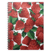 Red Strawberry Pattern Notitieboek (Voorkant)