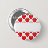 Red Strawberry Pattern. Ronde Button 5,7 Cm (Voorkant /achterkant)