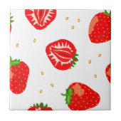 Red Strawberry Pattern Tegeltje (Voorkant)