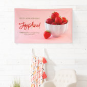 Red Strawberry Photo Summer Brunch Birthday Party Spandoek (Insitu)