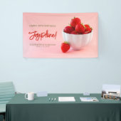 Red Strawberry Photo Summer Brunch Birthday Party Spandoek (Beurs)