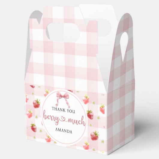 Red Strawberry Pink Plaid Heel erg bedankt Berry Bedankdoosjes (Geopend)