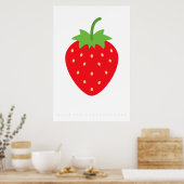 Red Strawberry Retro Poster 60's 70-citaat (Keuken)