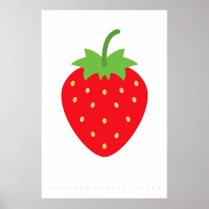 Red Strawberry Retro Poster 60's 70-citaat