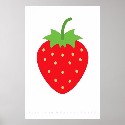 Red Strawberry Retro Poster 60's 70-citaat (Voorkant)
