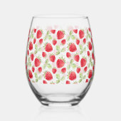 Red Strawberry roze verjaardagsfeestje voor haar Wijnglas Zonder Voet (Rechts)