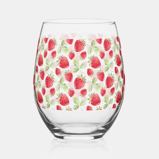Red Strawberry roze verjaardagsfeestje voor haar Wijnglas Zonder Voet (Rechts)