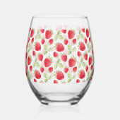 Red Strawberry roze verjaardagsfeestje voor haar Wijnglas Zonder Voet (Links)