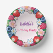 Red Strawberry roze verjaardagsfeestje voor kinder Papieren Kommen (Voorkant)