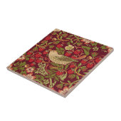 Red Strawberry Thief William Morris Backsplash Tegeltje (Zijkant)