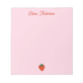 Red Strawberry Valentines Day Personalized Name Notitieblok (Voorkant)