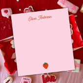 Red Strawberry Valentines Day Personalized Name Notitieblok