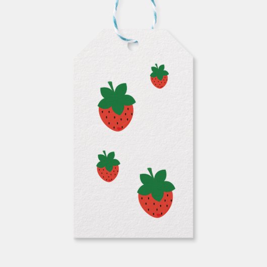 Red Strawberry Verjaardagsfeestje Dank u Cadeaulabel (Achterkant)