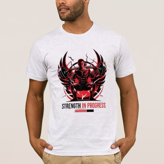 Red Strength In Progress - Heavy Squat Gym Motivat T-shirt (Voorkant)