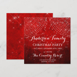 Red String Light Family Kerstparty Kaart
