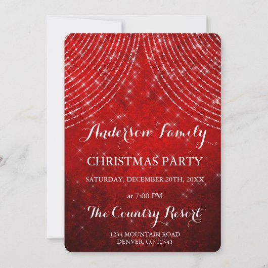 Red String Light jaarlijkse kerstfeest Kaart (Voorkant)