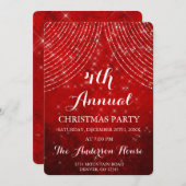 Red String Light jaarlijkse kerstfeest uitnodiging (Voorkant / Achterkant)