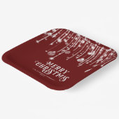 Red String Lights Kerstfeest Papieren Bordje (Gebogen)