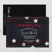 Red String & Stars Sweet Sassy 21st Birthday Kaart (Voorkant / Achterkant)