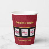 Red Stripe - Business Branded met Logo / Naam Papieren Bekers (Achterkant)