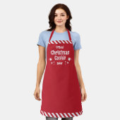 Red Stripe Christmas Cookie Baker Medium Apron Schort (Gedragen)