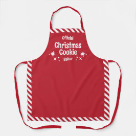 Red Stripe Christmas Cookie Baker Medium Apron Schort