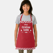 Red Stripe Christmas Cookie Taster Kids Apron Schort (Insitu)