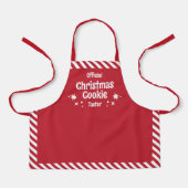 Red Stripe Christmas Cookie Taster Kids Apron Schort (Voorkant)