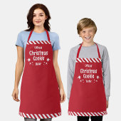 Red Stripe Christmas Cookie Taster Kids Apron Schort