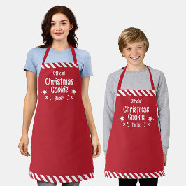 Red Stripe Christmas Cookie Taster Kids Apron Schort