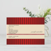 Red Stripe en Ivory Band Ruby Wedding Invitation Kaart (Staand voorkant)
