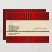 Red Stripe en Ivory Band Ruby Wedding Invitation Kaart (Voorkant / Achterkant)