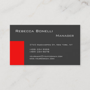 Red Stripe Grey Stylish Manager Visitekaartje