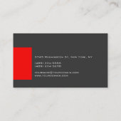 Red Stripe Grey Stylish Manager Visitekaartje (Achterkant)
