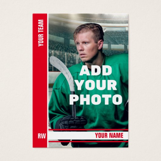 Red Stripe Hockey Trading Kaart - aangepaste stati (Voorkant)